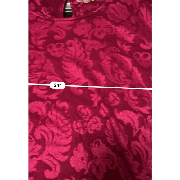 Soft Surroundings Pink Purple Jacquard Pullover Sweater Keyhole Back Shirt 2X - Picture 6 of 7